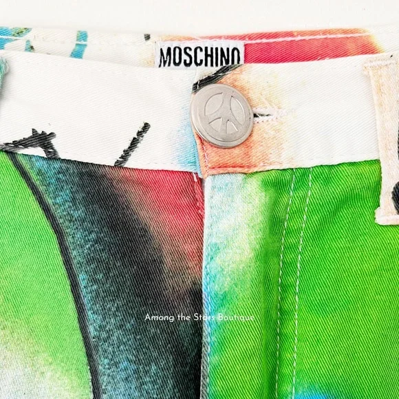 Super Rare Vintage 90s Moschino Graffiti Print Jeans Alt. ASO Phoebe in Friends - Picture 13 of 14